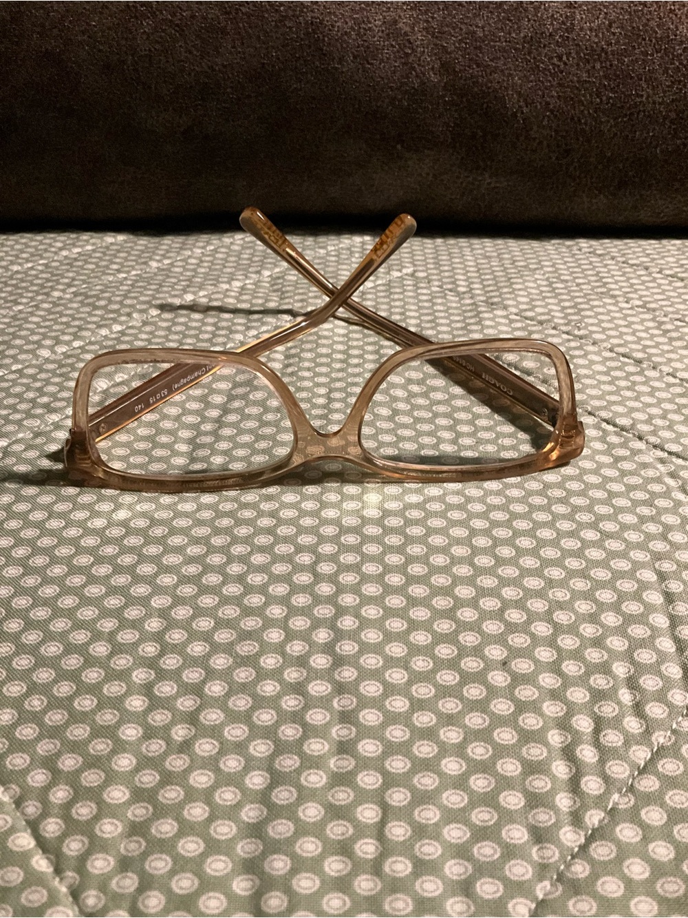 Coach Light Brown Translucent Rectangular Glasses